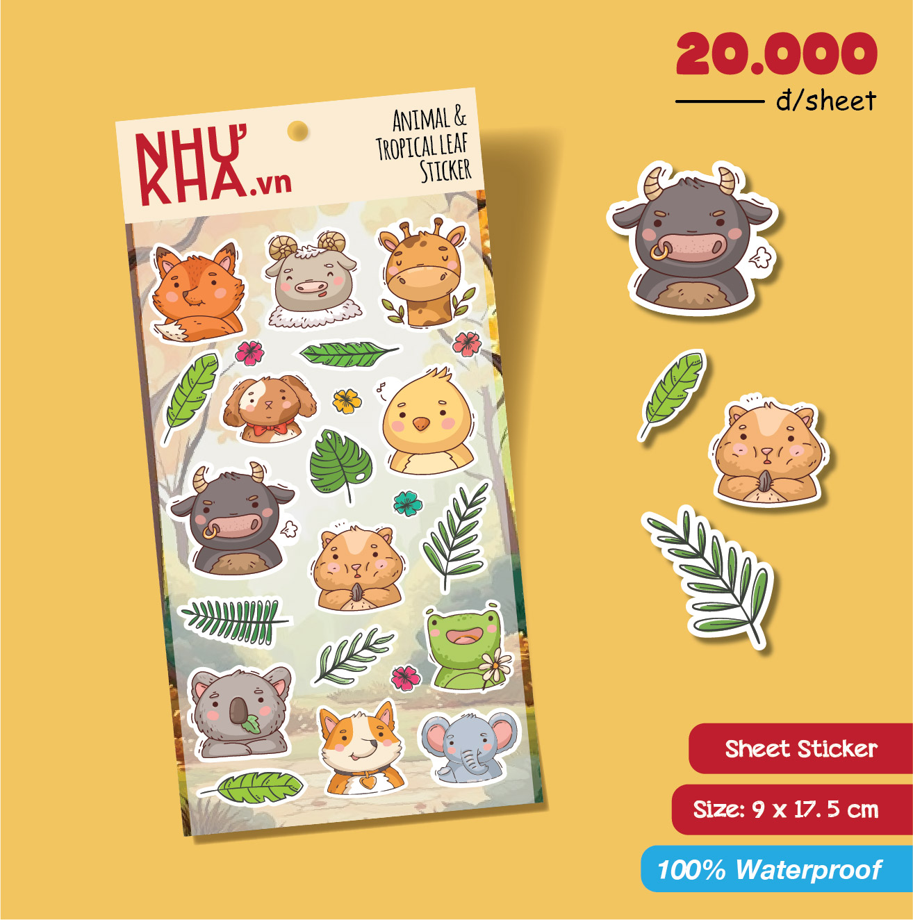 ANIMAL & TROPICAL LEAF STICKER